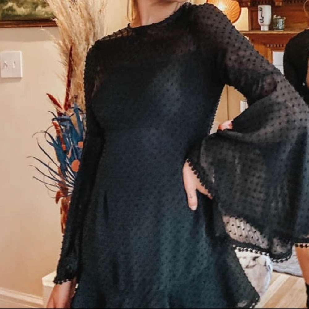 Vestique | NWOT Black Swept Away Mini Dress